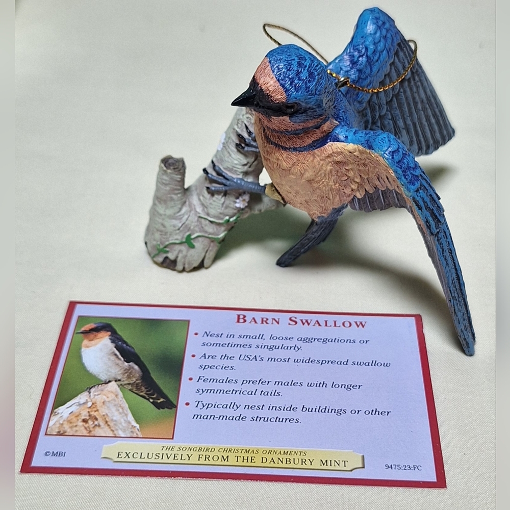 🏠THE DANBURY MINT Songbird Collection Barn Swallow - Picture 5 of 7